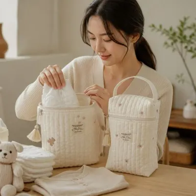 기저귀가방 기저귀파우치 손잡이형 휴대용 보관 가방 여행 용품 아기 외출용