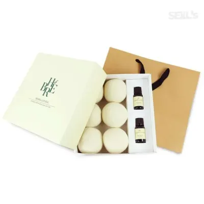 허브앤리빙 프리미엄 건조기 양모볼 선물세트다우니코튼+플라워마켓 건조기양모볼 세탁먼지볼