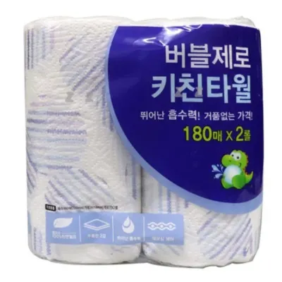 버블제로 키친타올 페이퍼 타올 키친타월 180매 2롤