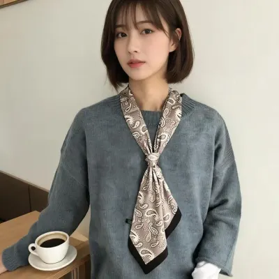 여성 실크 스카프 유니크 패턴 사계절 아이템 목걸이 머플러 포인트