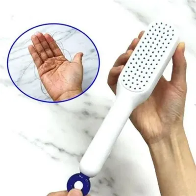 원터치 헤어 브러쉬 엉킴 방지 빗 두피 부드러운 긴머리 데일리 모발 관리 스타일링 화장대 여행용 실리콘