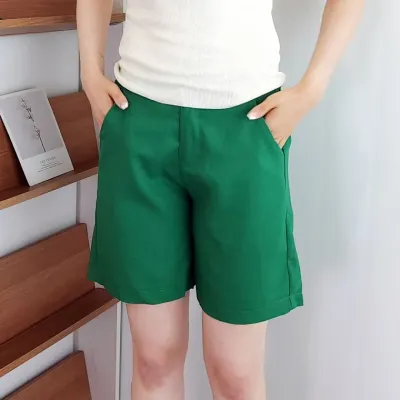 여름반바지 여자 린넨 뒷밴딩 A라인 반바지 슬랙스