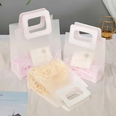 반투명 쇼핑백 화이트 대 간식꾸러미 포장가방 생일구디백 선물쇼핑백 선물포장가방 간식쇼핑백