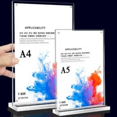 A4 자석 아크릴 메뉴판 T자형 스탠드 POP꽂이 안내판 가격표 쇼케이스