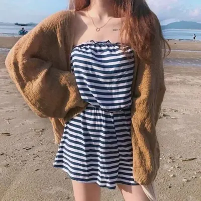 여름 루즈핏 긴팔 시스루 비치 커버업 니트 가디건 베이직가디건 캐주얼가디건