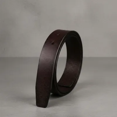 소가죽 벨트 스트랩 교체용 허리띠 3.3cm 브라운 남성 정장 띠