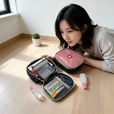 구급함 파우치 휴대용 응급 수납 가방 여행 등산 정리 케이스 오픈형