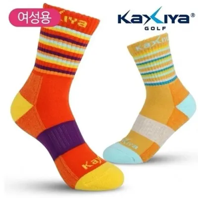 카시야 프리미엄 레인보우 골프 스포츠 양말 여성용