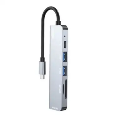 c 타입 멀티 usb c 타입 6in1 디지털 미러링 맥북 확장 리더기 외장 카드 유선 장치 저장