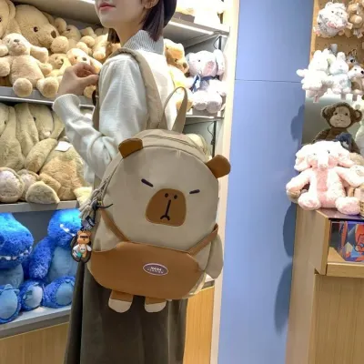 학생 대용량 책가방 더블 백팩 일본계 ins 큐티 몽카피바라 백팩 스몰 백팩