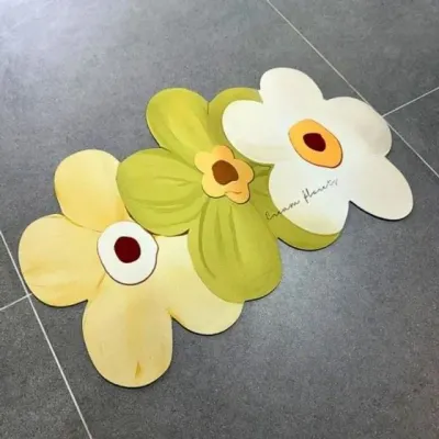 발매트 40cm 규조토 x 60cm 논슬립 플라워 욕실매트 주방매트 인테리어 뷰티샵 현관 어린이집 부엌
