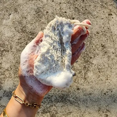 천연마 코튼 거품망 비누 주머니 방향제