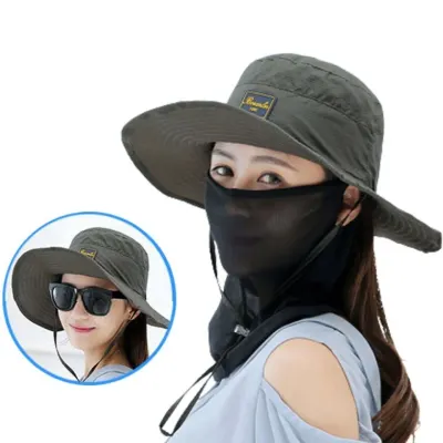 비비드 등산모자+마스크 세트 /자외선차단 여행모자 여성모자 비치모자