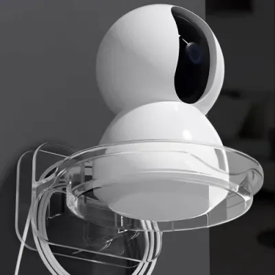 홈캠 CCTV 무타공 줄감기 거치대 선정리 투명 감시카메라 케이블 정리 홀더