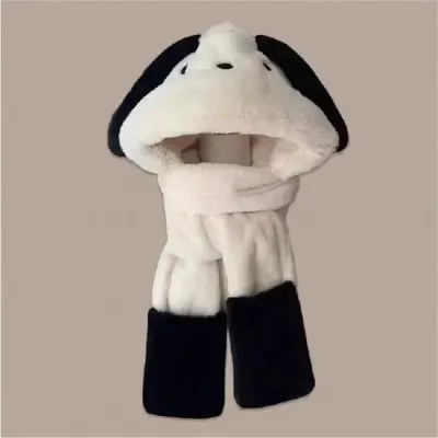바라클라바 털모자 장갑 일체형 멍멍이 모자 목도리 포켓 타입