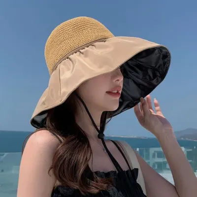 라탄 챙넓은모자 버킷햇 라피아햇 바캉스 휴양지 UV 햇빛차단 암막모자