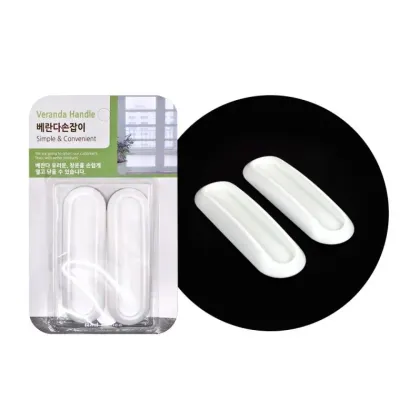 AndHouse 베란다 손잡이 화이트(2P) 접착 손잡이 창문 유리문 미닫이문 붙이는 부착 보조핸들