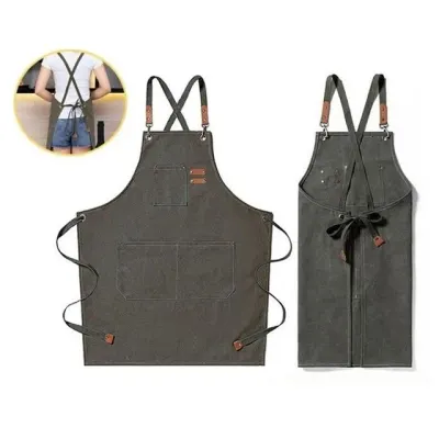 작업 앞치마-카키 약68x75cm 주방 공방 다용도