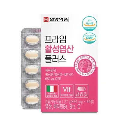 일양약품 프라임 활성엽산 플러스 450mg x 60정