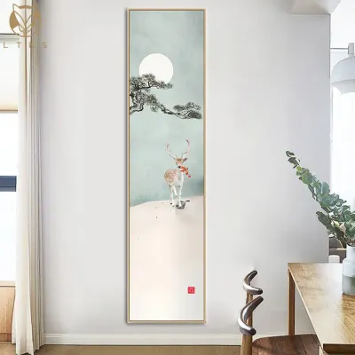 인테리어 수묵 담채화 캔버스 그림액자A(120cm*30cm)
