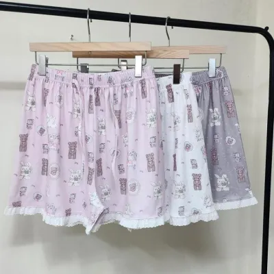 잠옷 반바지 홈웨어 파자마 밴딩 츄리닝 곰돌이 3부 캐릭터 바지