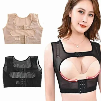 여성 보정나시 3단후크 숏기장 바디라인 이너