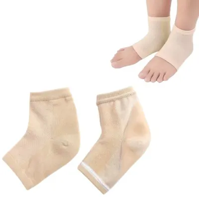 뒤꿈치 젤패드 발바닥 굳은살 갈라짐 보호양말 2켤레 베이지 쿠션 구두 보호대