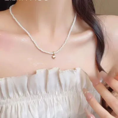 우아한 진주 2종 목걸이 여성 레이어드 액세서리