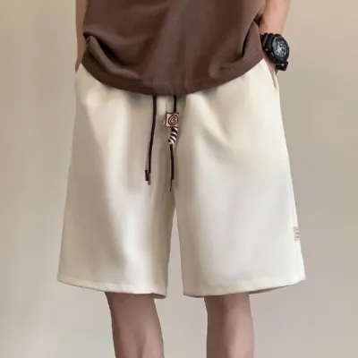 남성 오버핏 허리밴딩 반바지 무지 5부 팬츠