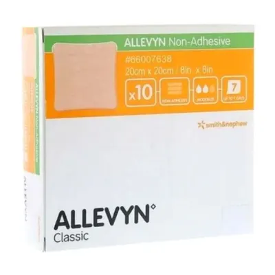 S N 알레빈 ALLEVYN Standard Non-adhesive Hydrocellular 비접착성 20X20cm 10개입