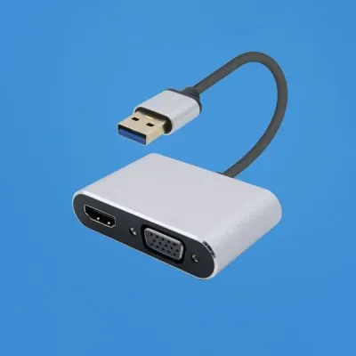 Coms USB 3.0 to HDMI - VGA 변환 컨버터 영상케이블