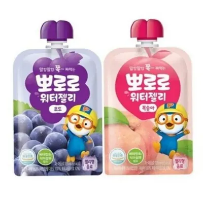 어린이 워터 젤리 음료 아동 워터 젤리 음료 유아 파우치 포도 복숭아 과채 간식 음료수 액상