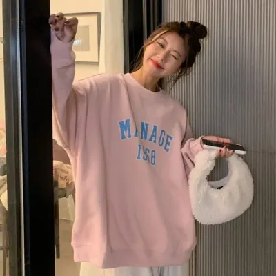 맨투맨 레터링 루즈핏 긴팔 티셔츠 여성 스쿨룩 데일리룩 상의