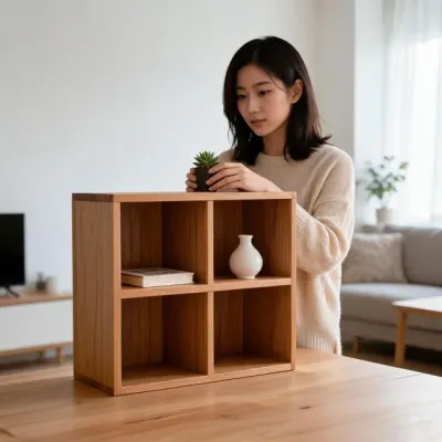 원목 거실 협탁 수납장 미니 장식장 우드 책꽂이 서재 침실 거실장 큐브