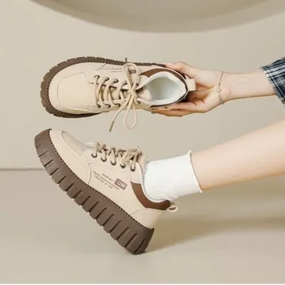여성 키높이 5CM+2CM 통굽 투톤 배색스니커즈 운동화