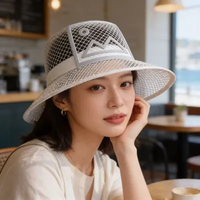 여성 와이어 썬캡 햇빛 차단 자외선 모자 해변 휴양지 물놀이 나들이용 소품