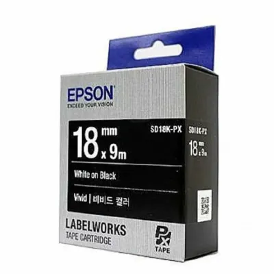 엡손 라벨테이프 SD18KPX 비비드 컬러 라벨지 18mmX9M 흰색글씨 개 (1개입) 엡손라벨테이프 앱손라벨지 네