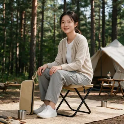 접이식의자 간이의자 휴대용 포켓의자 캠핑 낚시 등산 야외 활동 대기용 보조