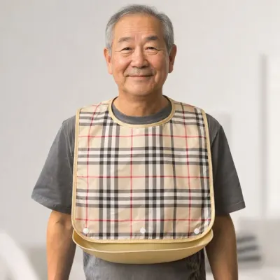 식사앞치 어르신식사용 간편세척 흘림방지 용 턱받이 병원식사용품