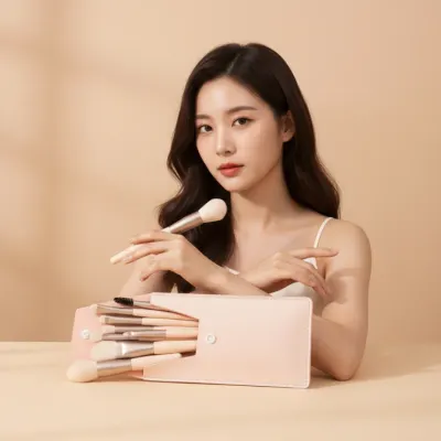 파우치 포함 메이크업 브러쉬 세트 휴대용 화장 붓 모음