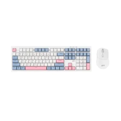 지클릭커 오피스프로 WMK50 사일런스 M 무소음 무선 블루투스 108 키보드 마우스 세트 SKY PINK RC1