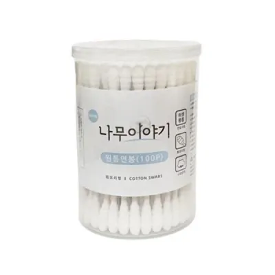 나무이야기 면봉 귀이개 귀청소 회오리 면봉 100개