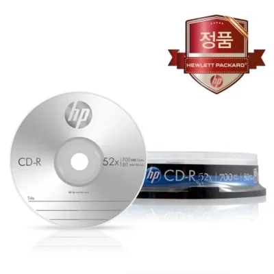 혜명몰 HP CD-R 52X 10P벌크 700MB / 80min - 통 (1개입) 저장매체 공시디 공CD 백업디스크 음악CD굽기