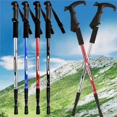 등산 지팡이 하이킹 스틱 접이식 알루미늄 휴대용 등산용 트레킹 워킹 손잡이 어르신 야외용 미끄럼 편리