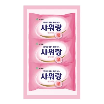 무궁화 샤워랑 핑크 로즈 세수 샤워 비누 130g 3개입