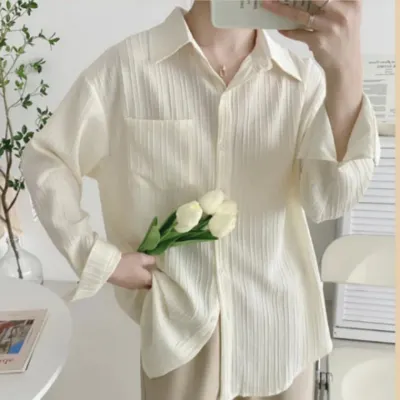 블라우스 시원한 아사면 레이어드 남방 시스루셔츠 남방 루즈핏 여름