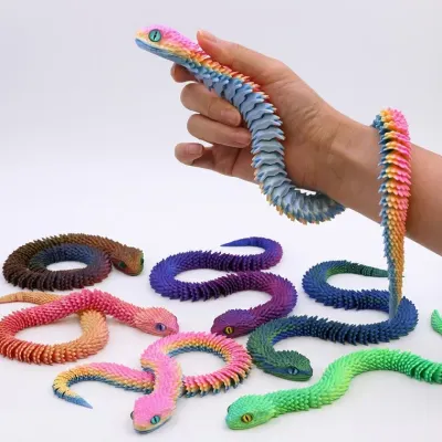 3D 뱀 피규어 30cm 프린팅 토이 자유롭게 움직이는 관절 장난감
