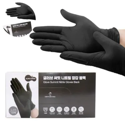 조리용장갑 블랙니트릴장갑 니트릴장갑 L 100매입 검정 라텍스장갑 105mm 1개입