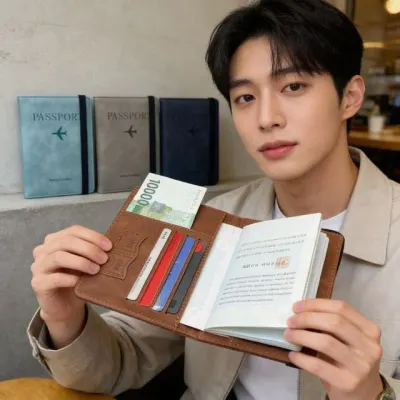 여권지갑 RFID 차단 케이스 카드 수납 슬롯 여행용 보안 용품 출장 소지품