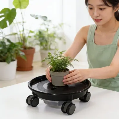 이동식 원형 소형 베란다 화초 관리 거실 식물 인테리어 정원 가드닝 용품